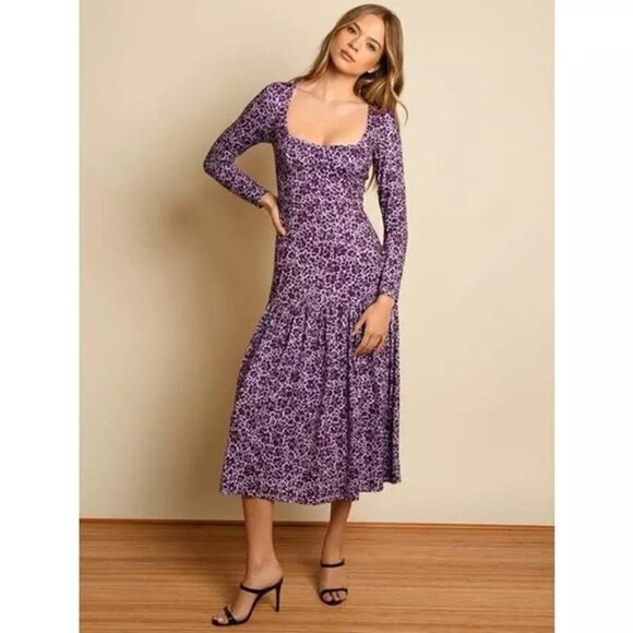 NWT Anthropologie Hutch Chase Dress in Purple Size Medium - Picture 2 of 12